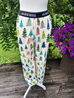 NWT Little Blue House Christmas Tree Pajama Pants Glow In Dark Pockets Large